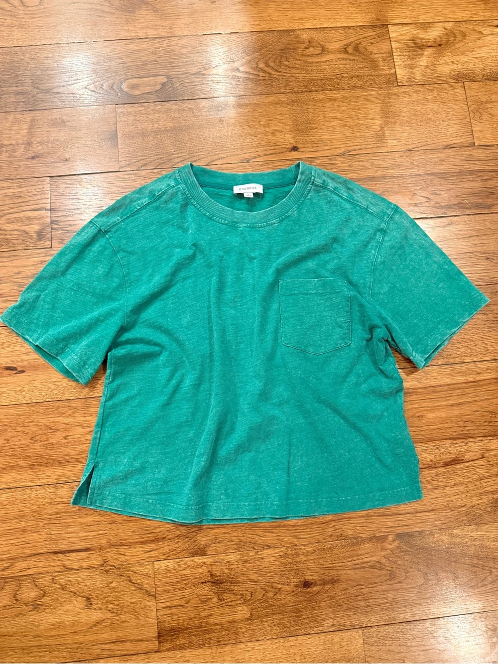 Evereve Teal Short Sleeve Pocket Tee